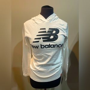 Kids New Balance Hooded Shirt With Logo White